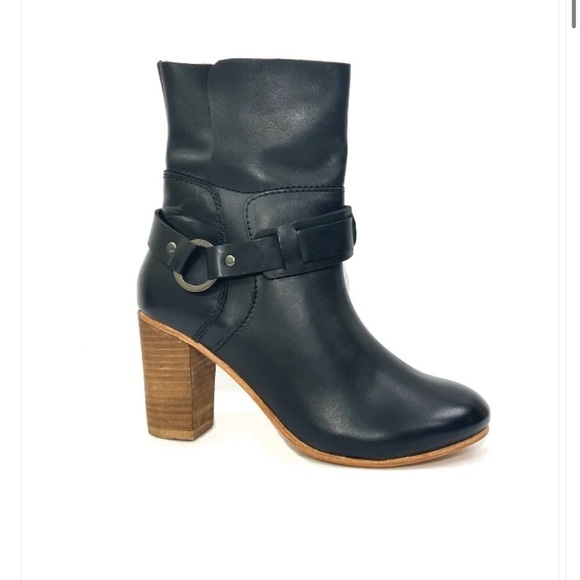 NWOB Oobash Lea Black Stack Heeled Boots Size 10 - Picture 1 of 8